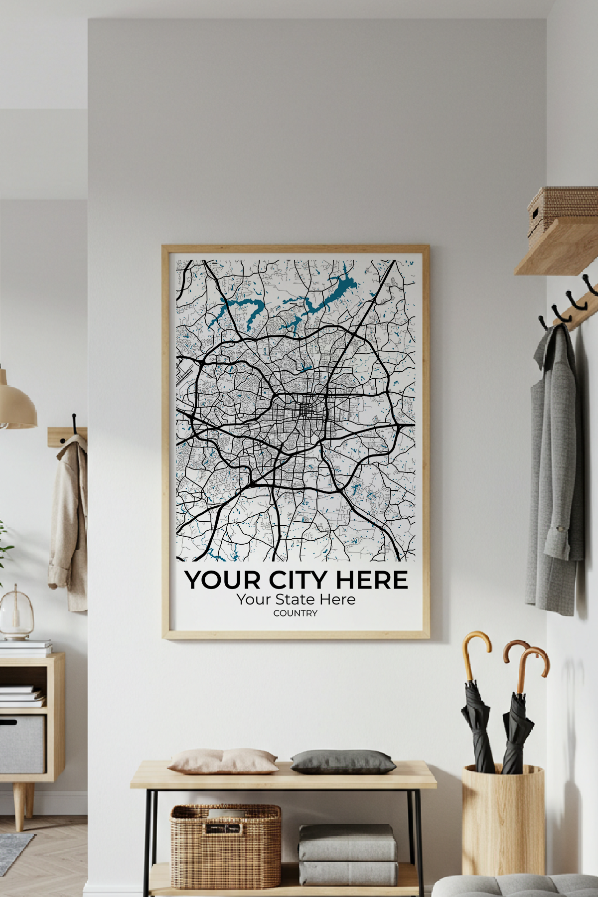 44+	Modern And Minimalist Home Decor	Combinations: Personalizable Framed Maps - Rochag