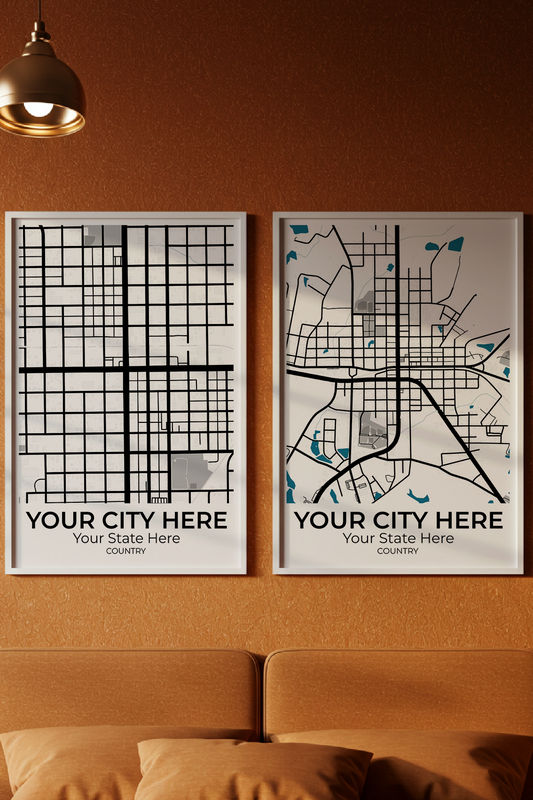 45+ Bedroom Orange Combinations: Personalizable Framed Maps