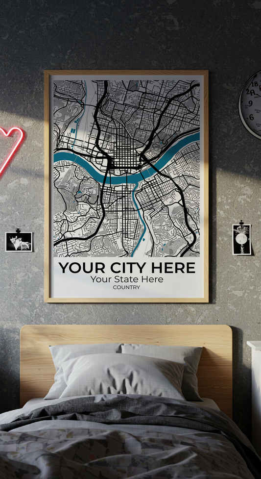 38+ Minimalist Small Bedroom Design Aesthetic Combinations: Personalizable Framed Maps