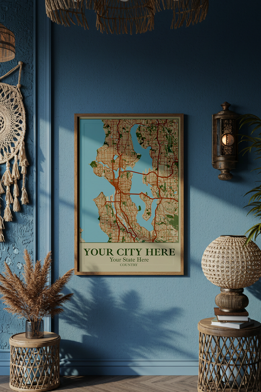 8+ Hall Decoration Ideas Boho: Personalizable Framed Maps