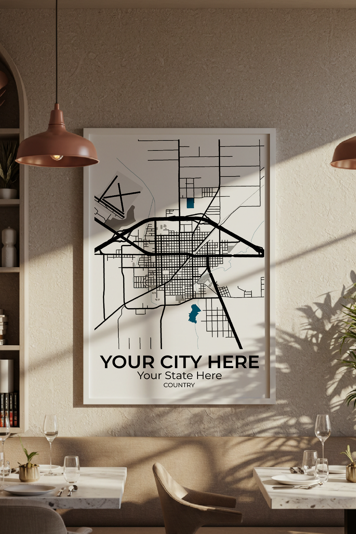 45+	Minimalist Wall Art Arrangement Configurations: Personalizable Maps Artworks