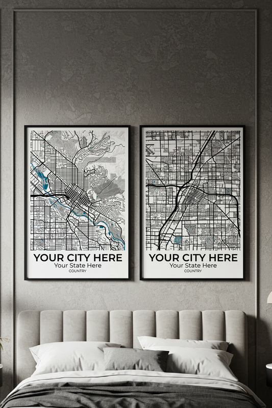 44+ Modern Minimalist Bedroom Luxury Elegant Combinations: Personalizable Framed Maps