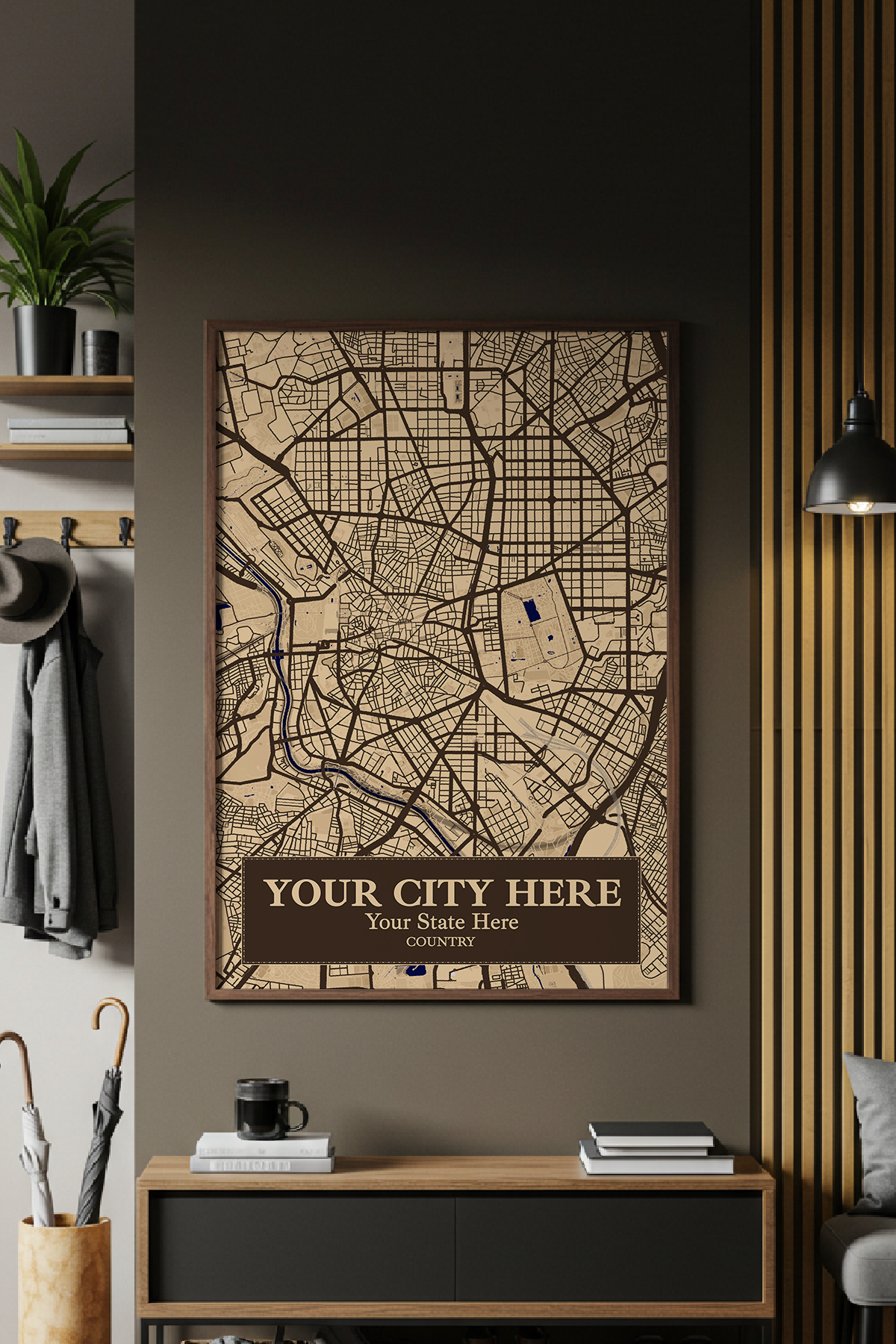 45+	Contemporary Apartment Entryway	Ideas: Customizable Wall Decor Maps - Rochag