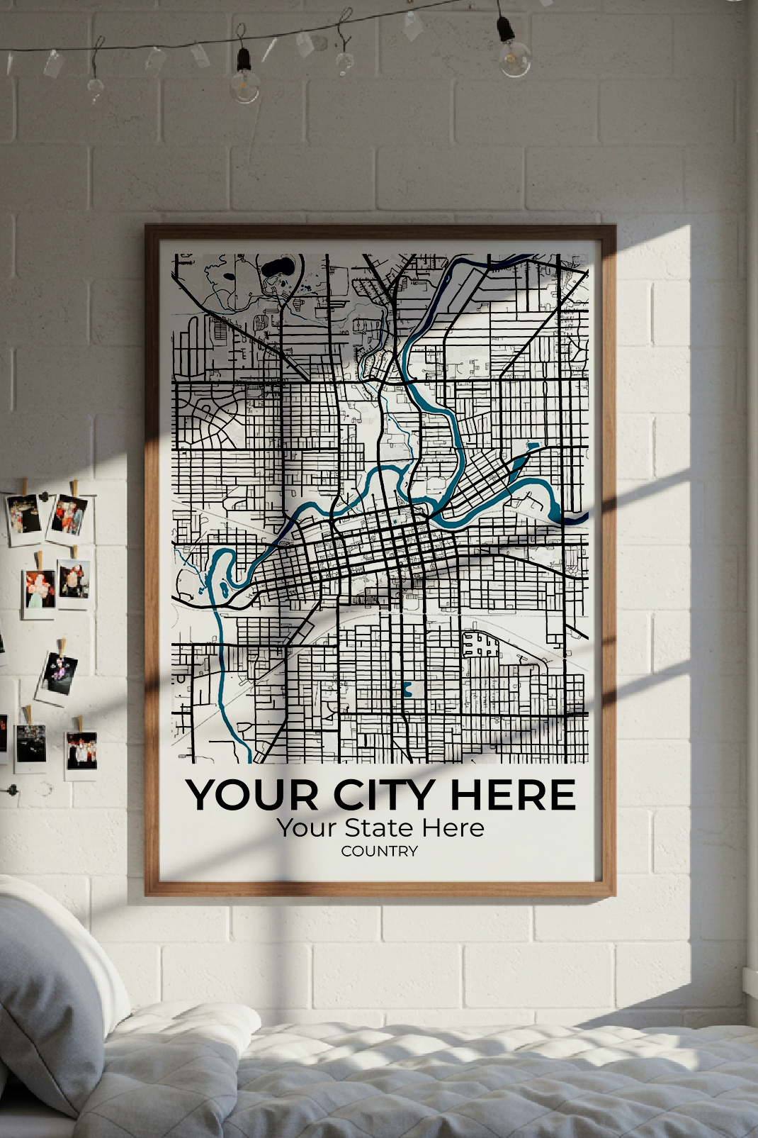 45+	Dorm Room Wall Decor Aesthetic Configurations: Personalizable Maps Artworks - Rochag