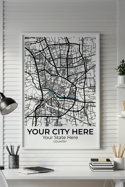 45+	Framed Maps On Wall Office Configurations: Personalizable Maps Artworks - Rochag