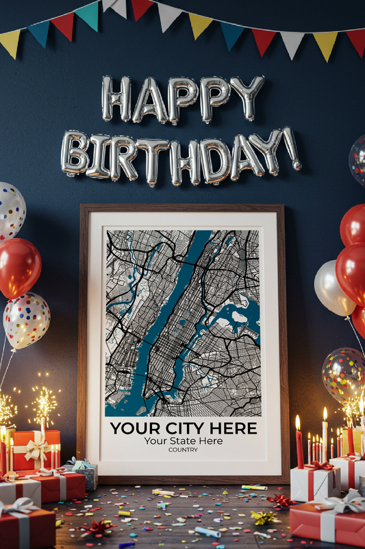 45+	Gift Idea For Husband	Configurations: Personalizable Maps Artworks - Rochag