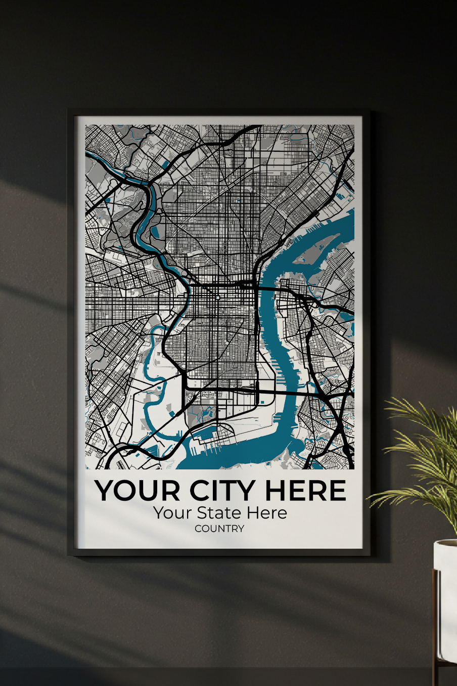 12+	Modern Wall Art Black And White Alternatives: Customizable Wall Art Maps