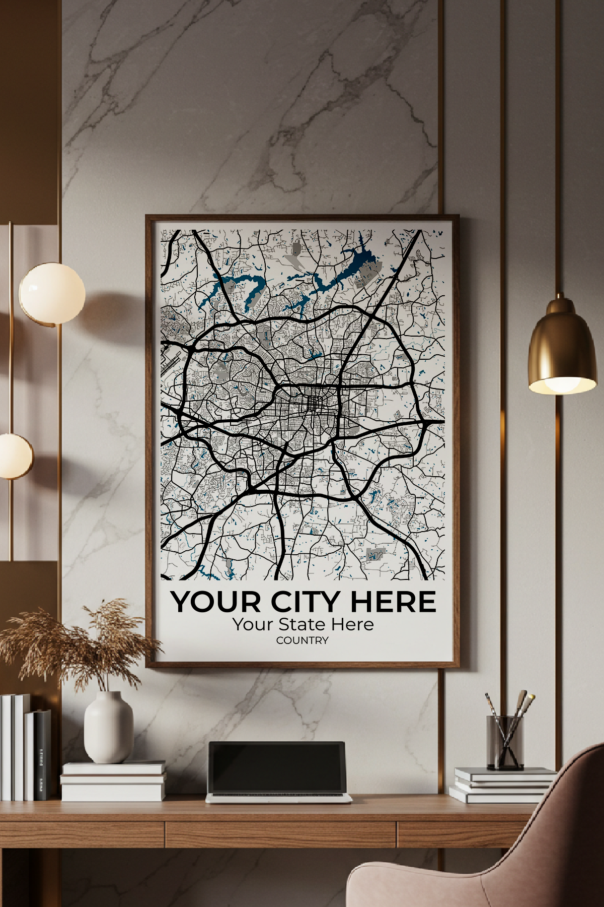 12+	Office Decor Accent Wall Options: Custom Wall Art Maps