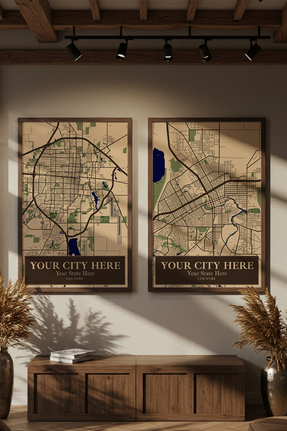 12+	Wall Decor Young Adult Combinations: Personalizable Framed Maps