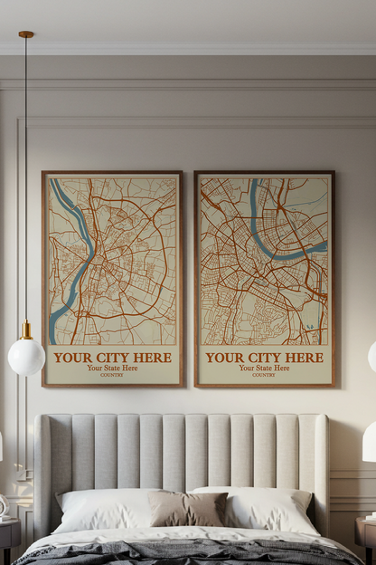 12+	Bedroom Decor For Small Rooms Modern Options: Custom Wall Art Maps - Rochag