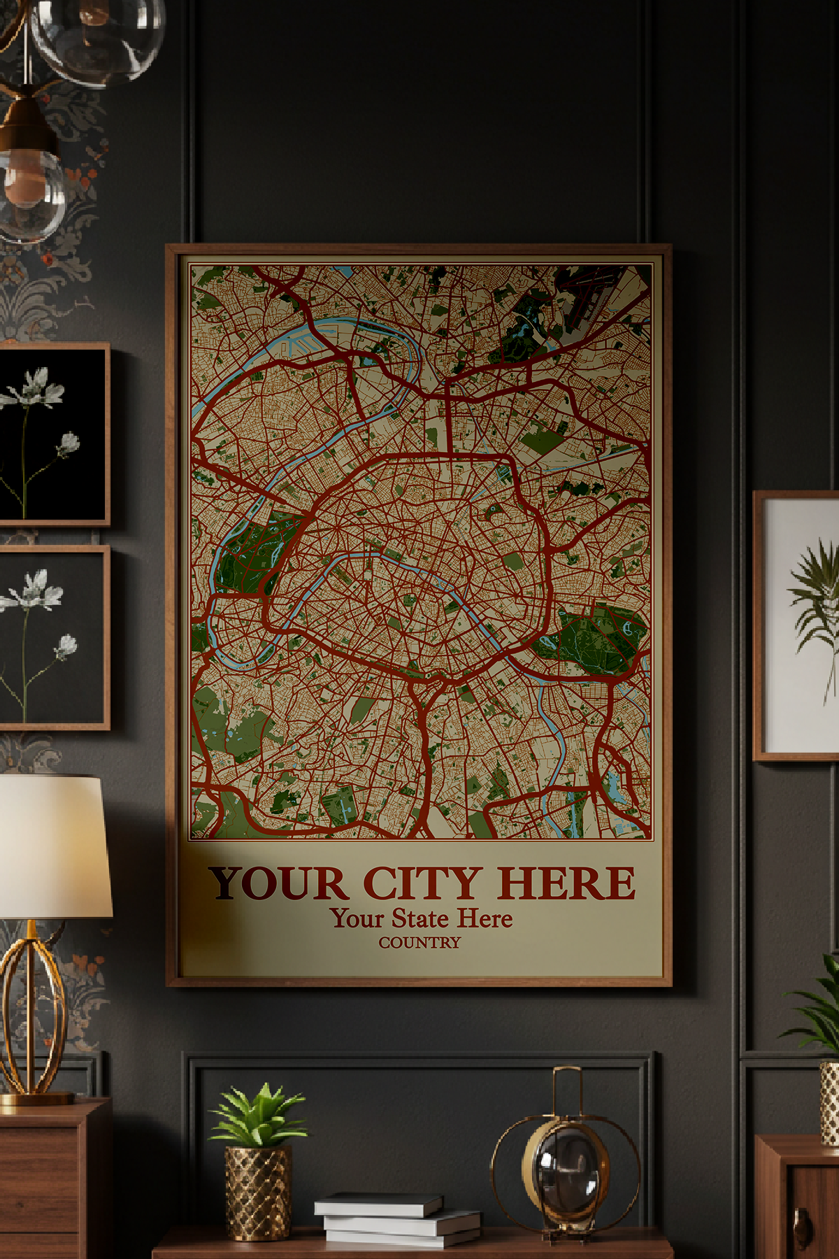 12+	Decorations For Home Classic Combinations: Personalizable Framed Maps - Rochag