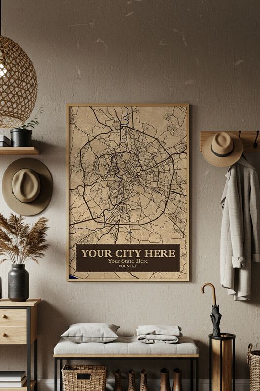 12+	Hall Decoration Boho Options: Custom Wall Art Maps - Rochag