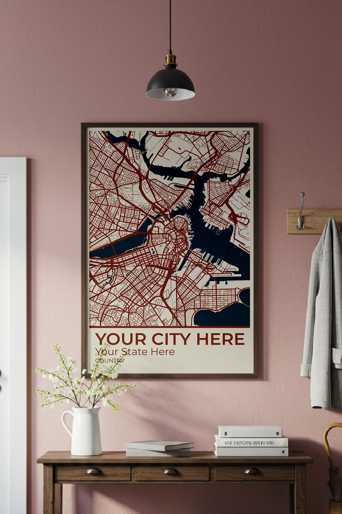 12+	Home Decoration Cozy Combinations: Personalizable Framed Maps - Rochag