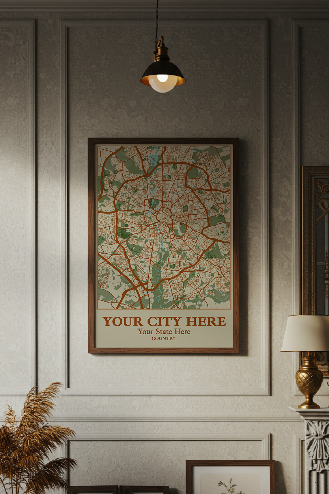 12+	House Decoration Art Combinations: Personalizable Framed Maps - Rochag