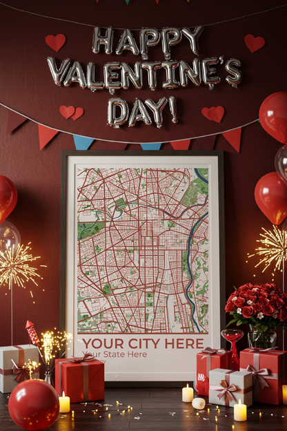 12+	Valentines Gift Men Options: Custom Wall Art Maps