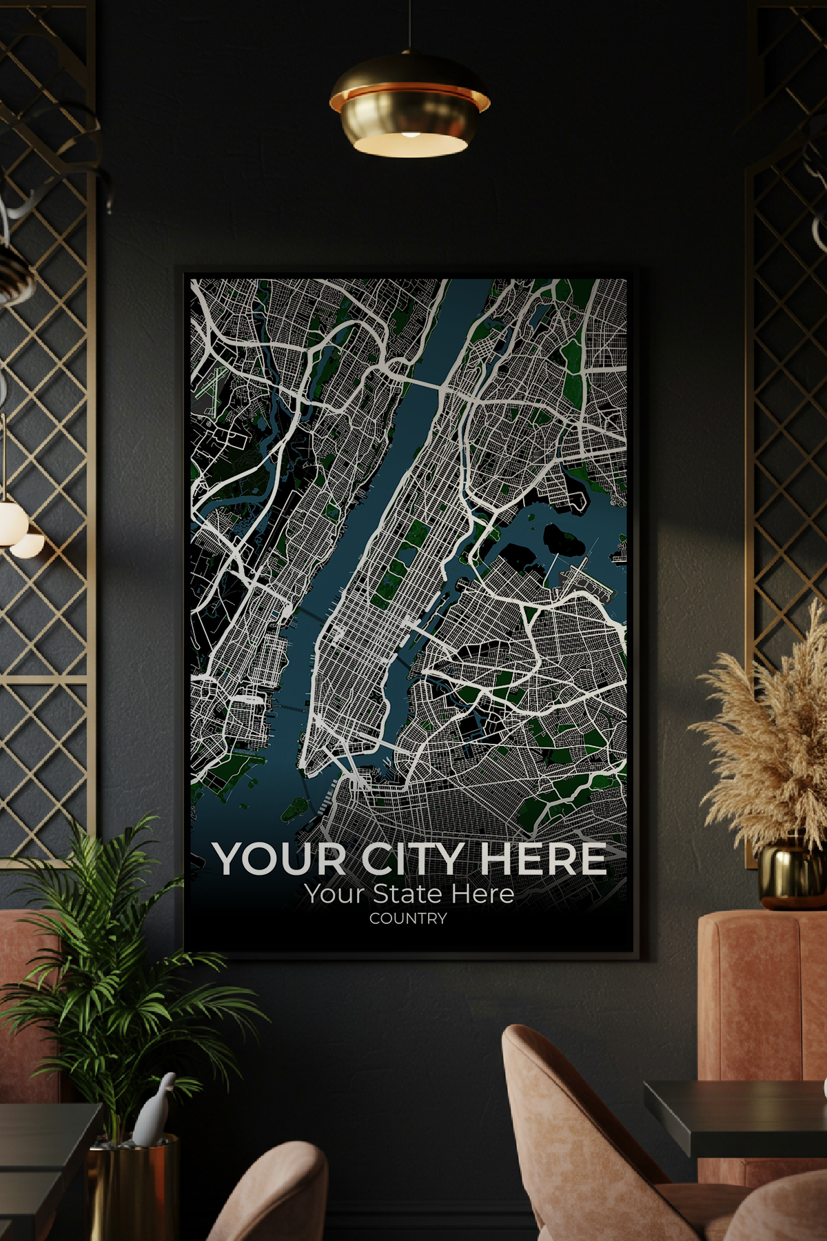 14+	Home Decoration Black Possibilities: Custom Wall Decor Maps