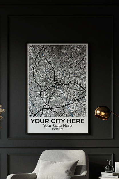 14+	Minimalist Wall Art Black Configurations: Personalizable Maps Artworks