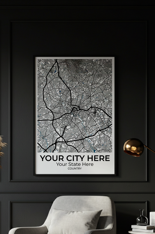 14+	Minimalist Wall Art Black Configurations: Personalizable Maps Artworks - Rochag