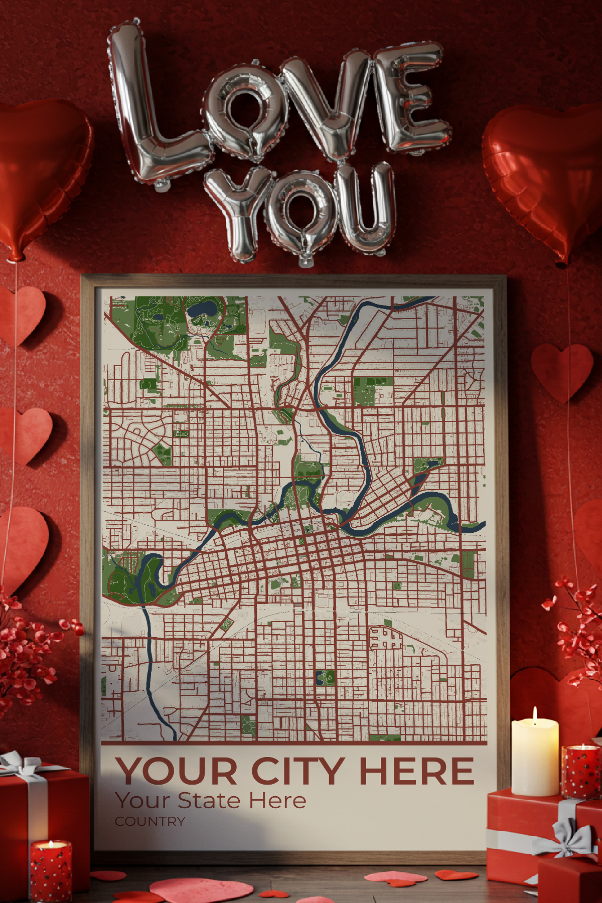 14+	Valentines Day For Boyfriend Ideas: Customizable Wall Decor Maps