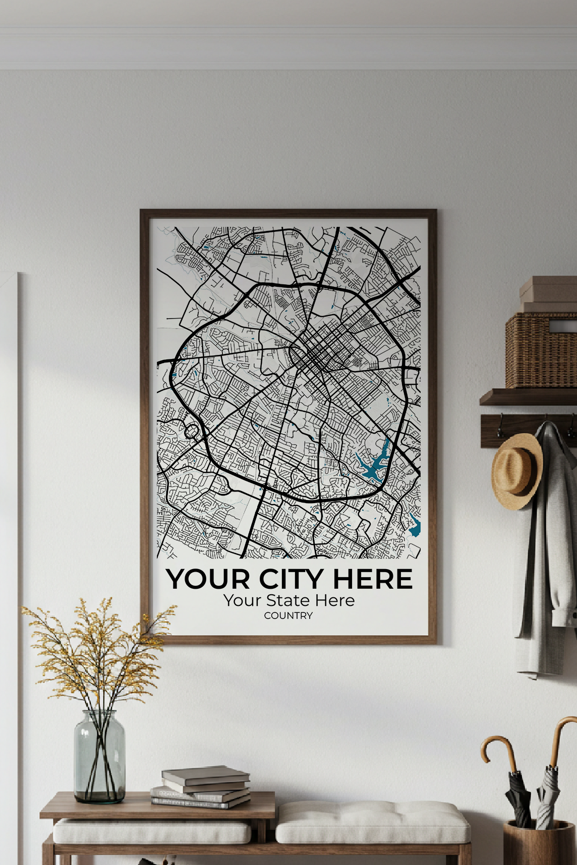 14+	Aesthetic Frame Wall Art Configurations: Personalizable Maps Artworks - Rochag