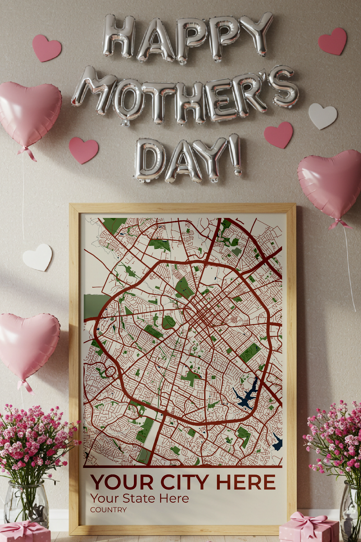 16+	Mother’s Day Gift Ideas DIY Options: Custom Wall Art Maps