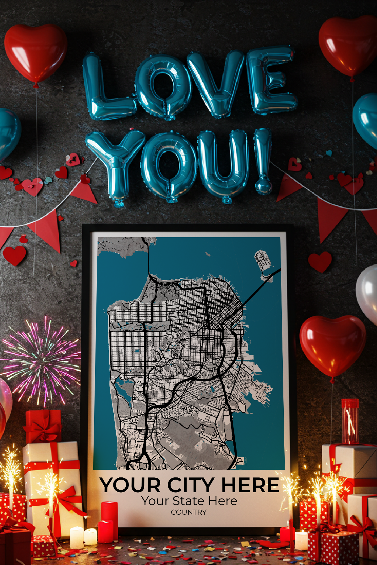 16+	Valentines Day For Him Alternatives: Customizable Wall Art Maps