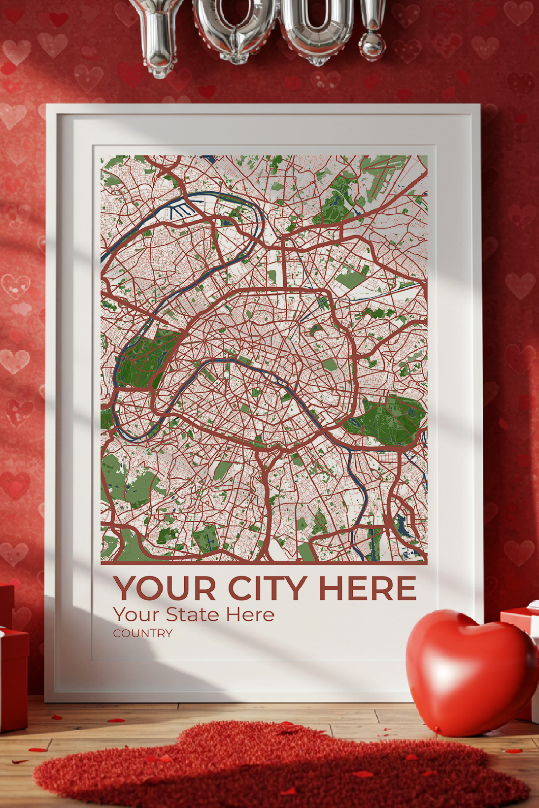 16+	Valentines Gift Aesthetic Options: Custom Wall Art Maps