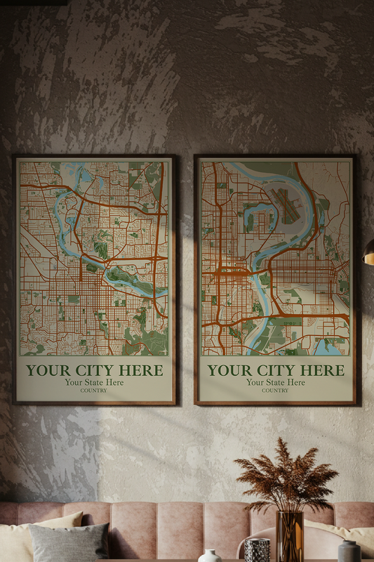 16+ Cozy Modern Parisian Interior Combinations: Personalizable Framed Maps