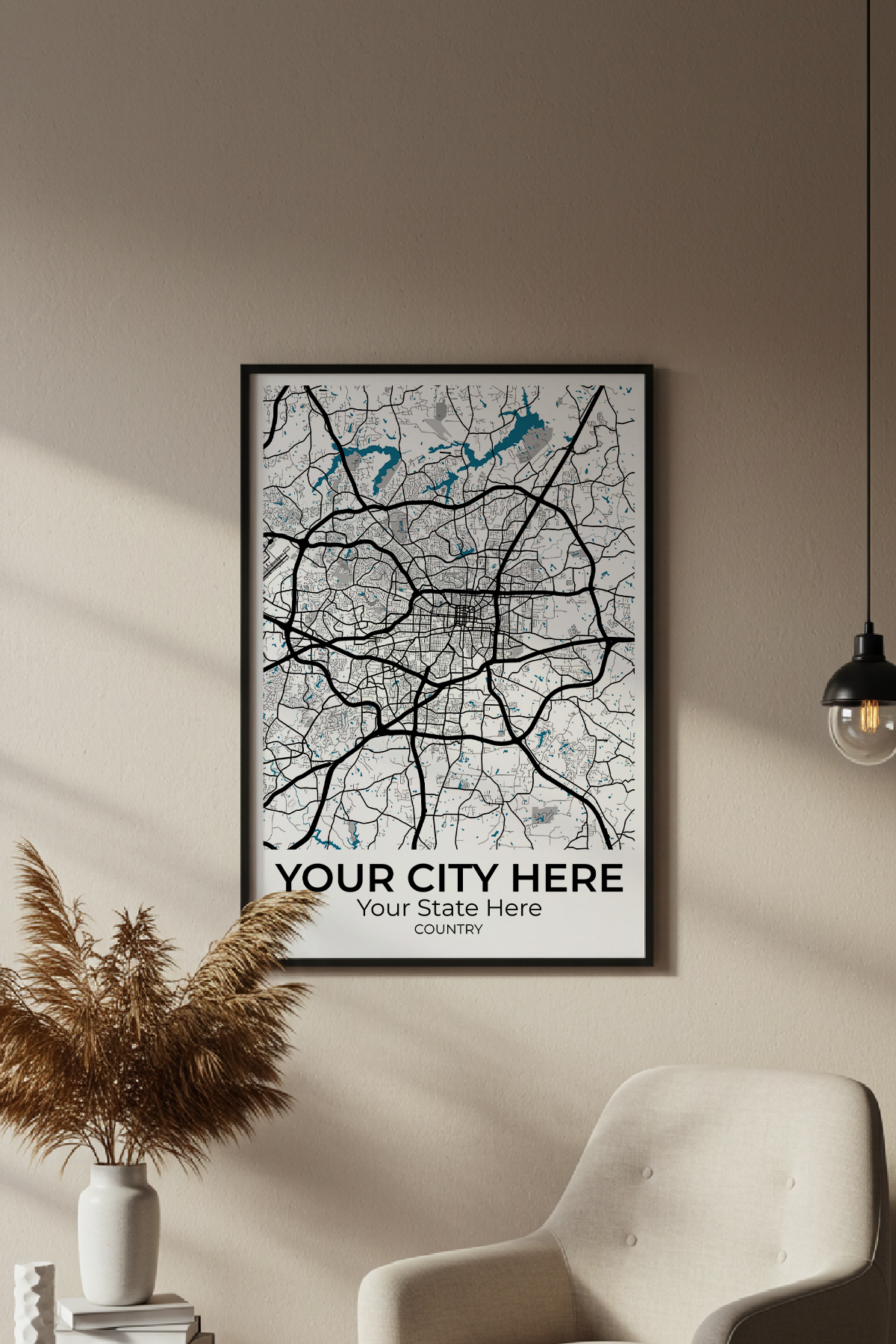 18+	Minimalist Wall Art Beige Configurations: Personalizable Maps Artworks