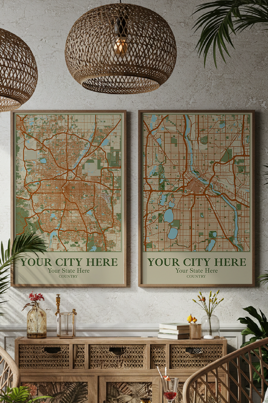 18+	Tropical Framed Wall Art Ideas: Customizable Wall Decor Maps