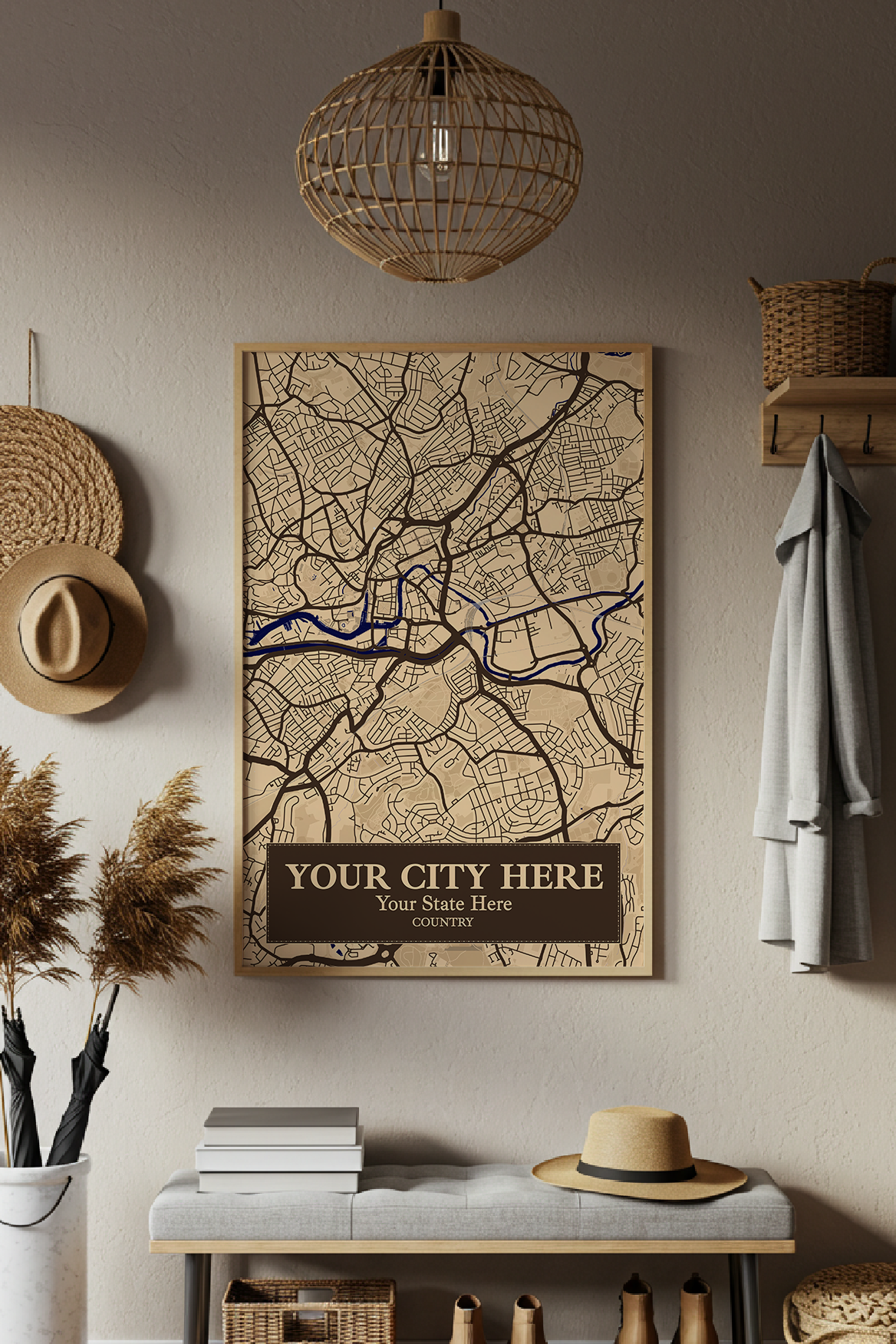 18+	Boho Art Design Alternatives: Customizable Wall Art Maps - Rochag