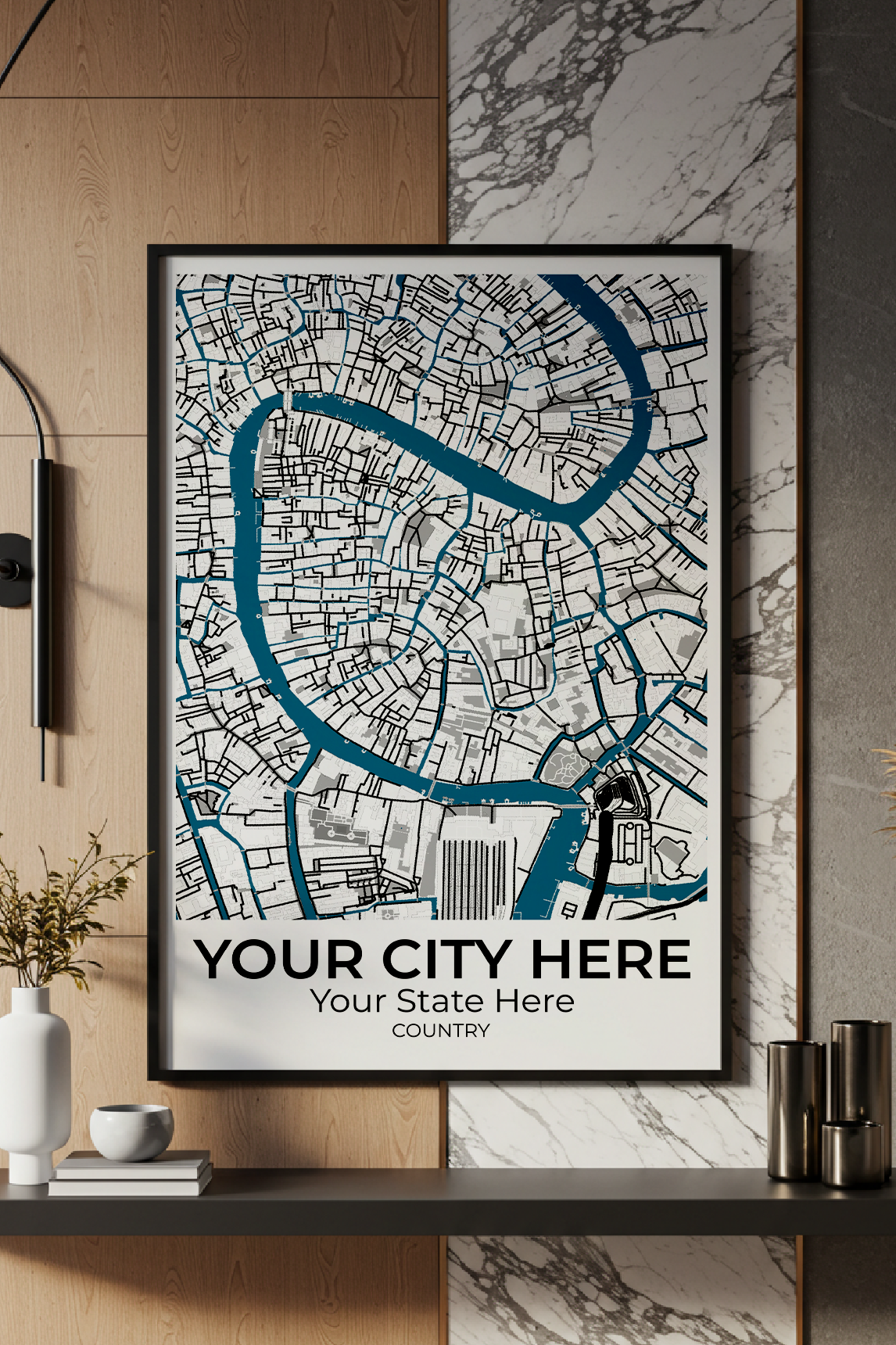 18+	Contemporary Entryway Ideas Alternatives: Customizable Wall Art Maps