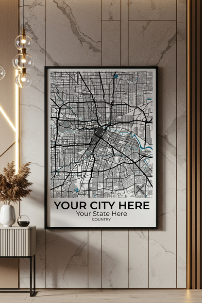 20+	Contemporary Wall Art Design Combinations: Personalizable Framed Maps