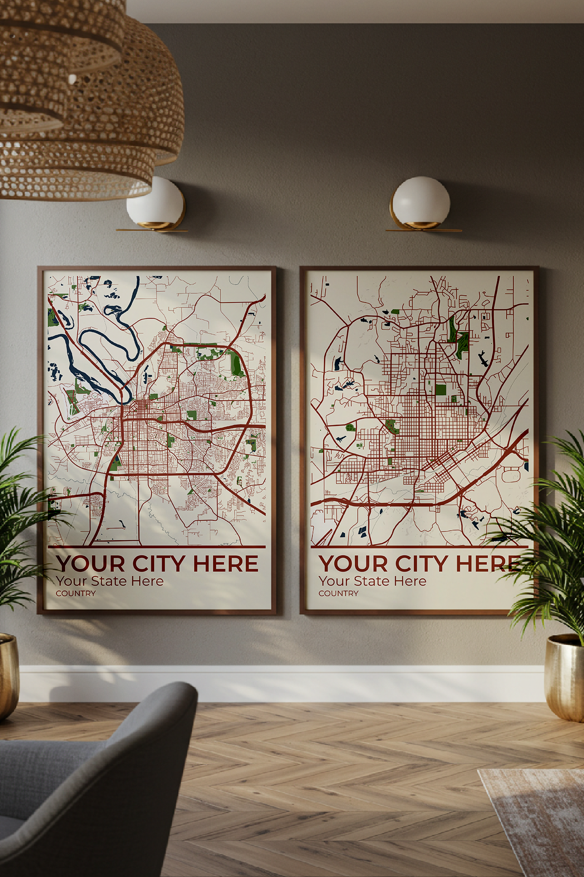 20+	Entrance Lobby Design Alternatives: Customizable Wall Art Maps