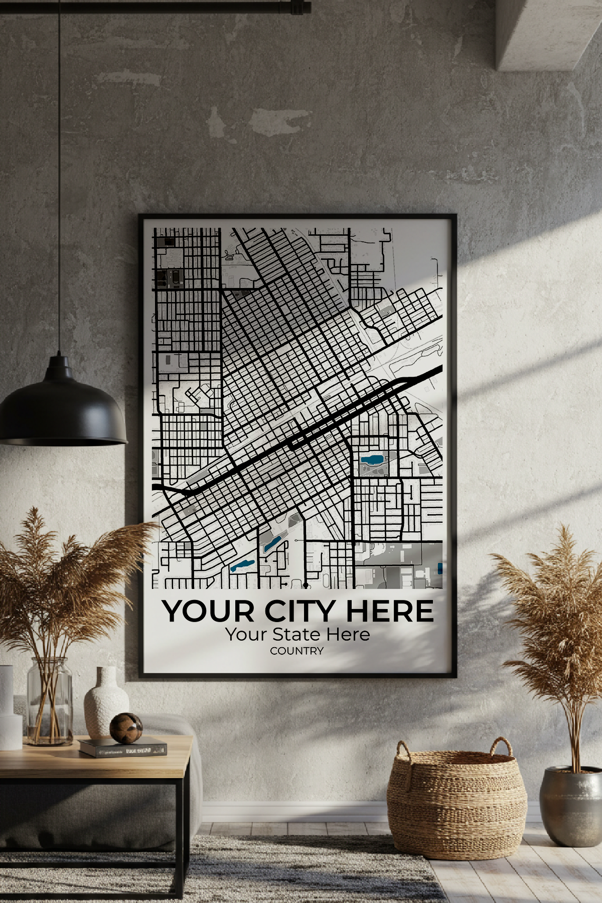 20+	Home Decoration Black And White Combinations: Personalizable Framed Maps