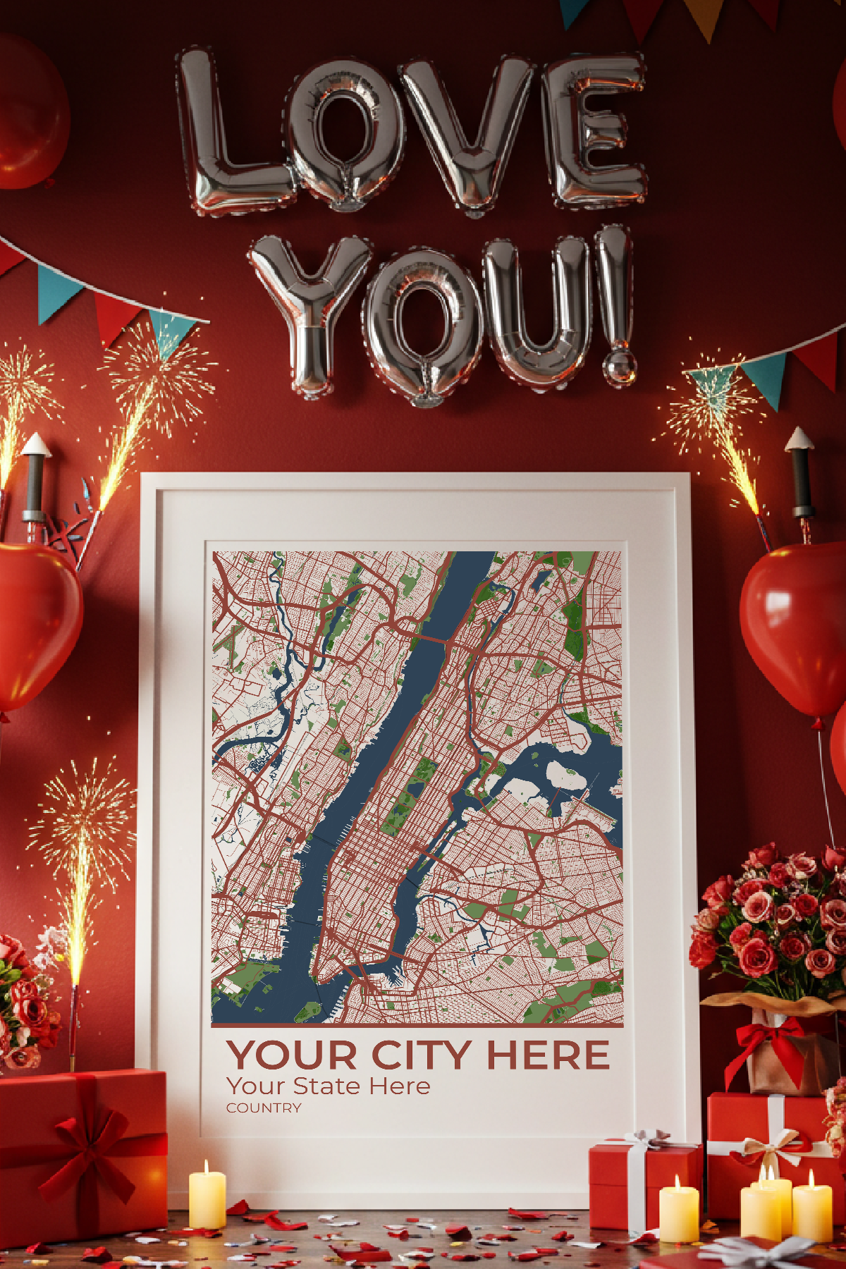 20+	Valentine's Day Gift Ideas For Him Alternatives: Customizable Wall Art Maps