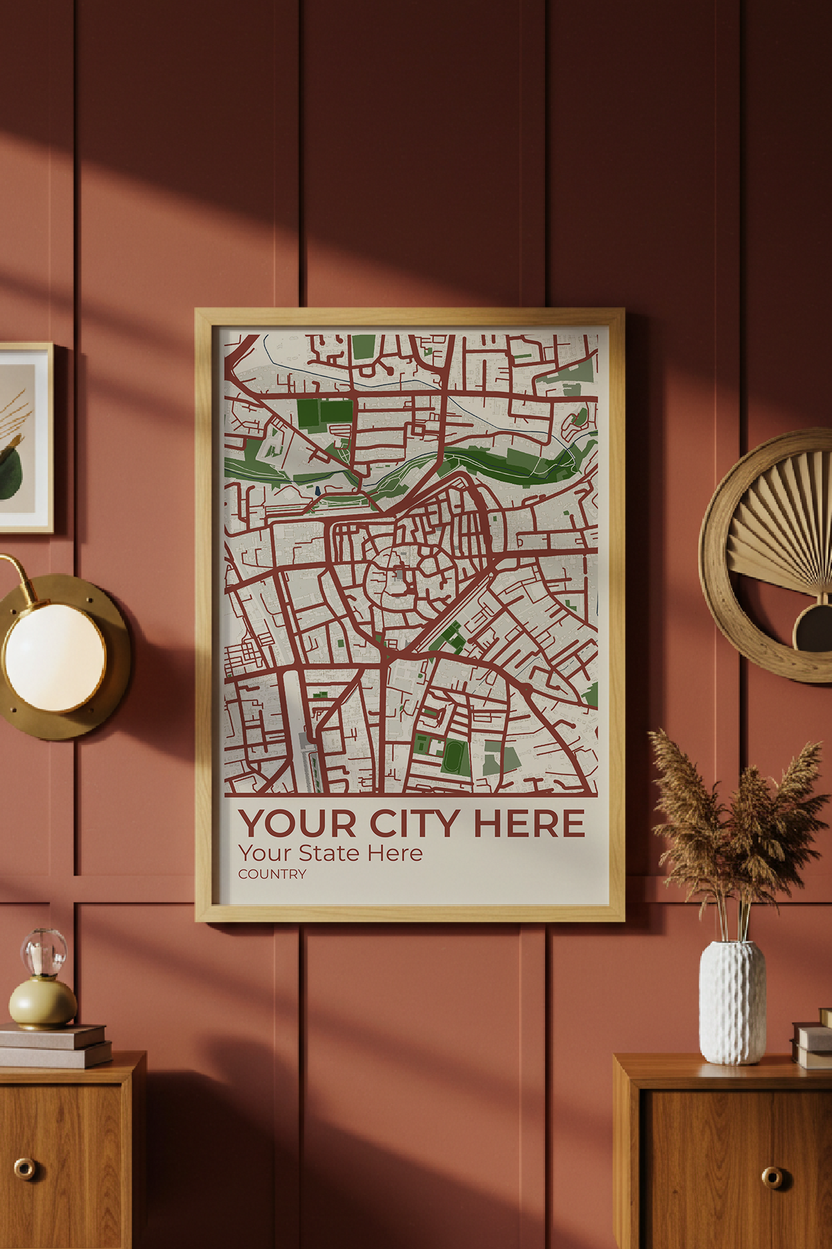 20+	Hall Decoration Ideas Combinations: Personalizable Framed Maps