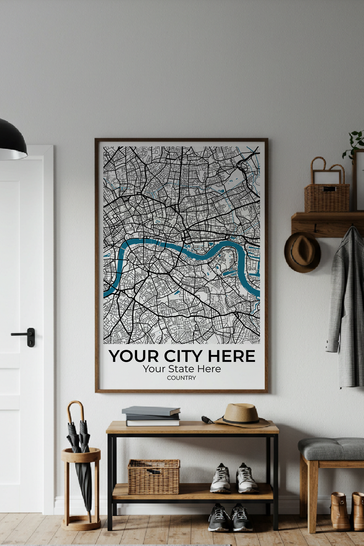 20+	Minimalist Home Decor Apartment Combinations: Personalizable Framed Maps - Rochag