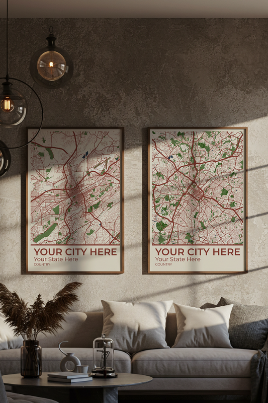 22+ Modern Neutral Living Room Classy Combinations: Personalizable Framed Maps