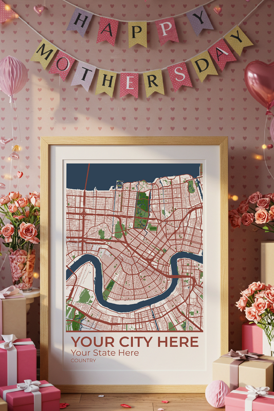 26+ Mother’s Day Gift Ideas From Kids Combinations: Personalizable Framed Maps