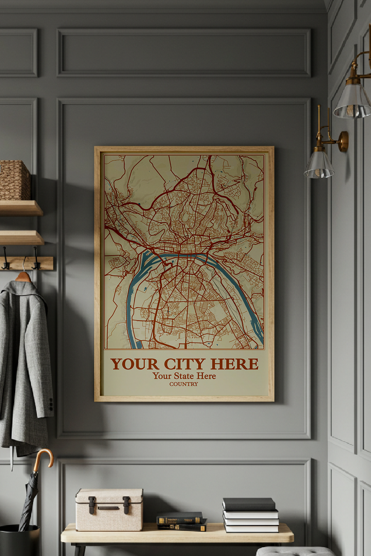 22+	Custom Furniture Interior Design Configurations: Personalizable Maps Artworks - Rochag