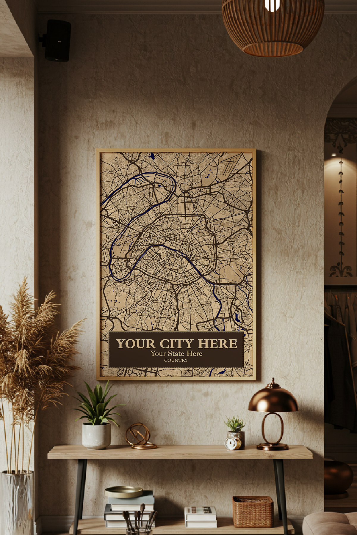 22+	Entrance Decor Cafe Configurations: Personalizable Maps Artworks - Rochag