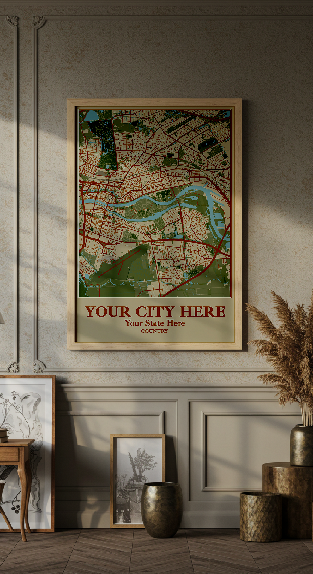 22+	Framed Art Entryway Configurations: Personalizable Maps Artworks - Rochag