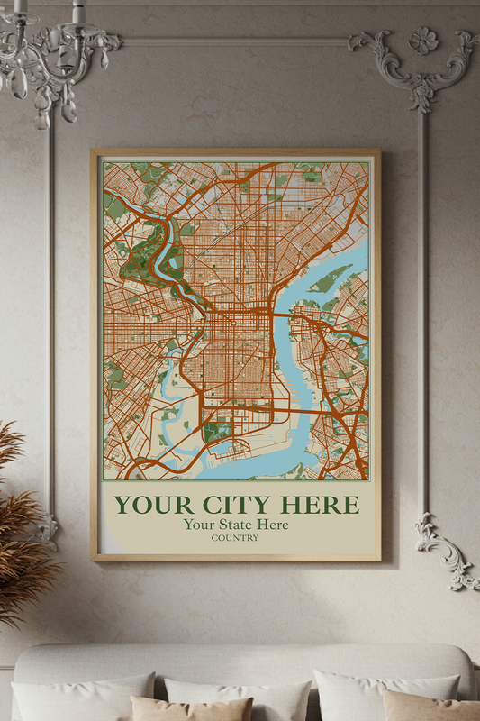 24+	Home Decoration Classic Combinations: Personalizable Framed Maps - Rochag