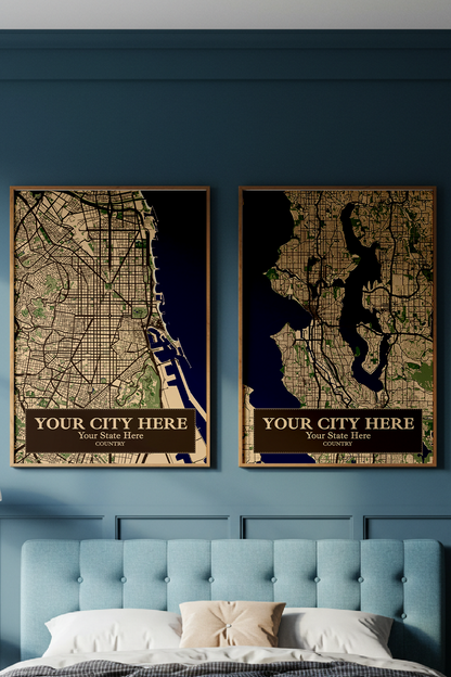 24+	Bedroom Decor Aesthetic Options: Custom Wall Art Maps