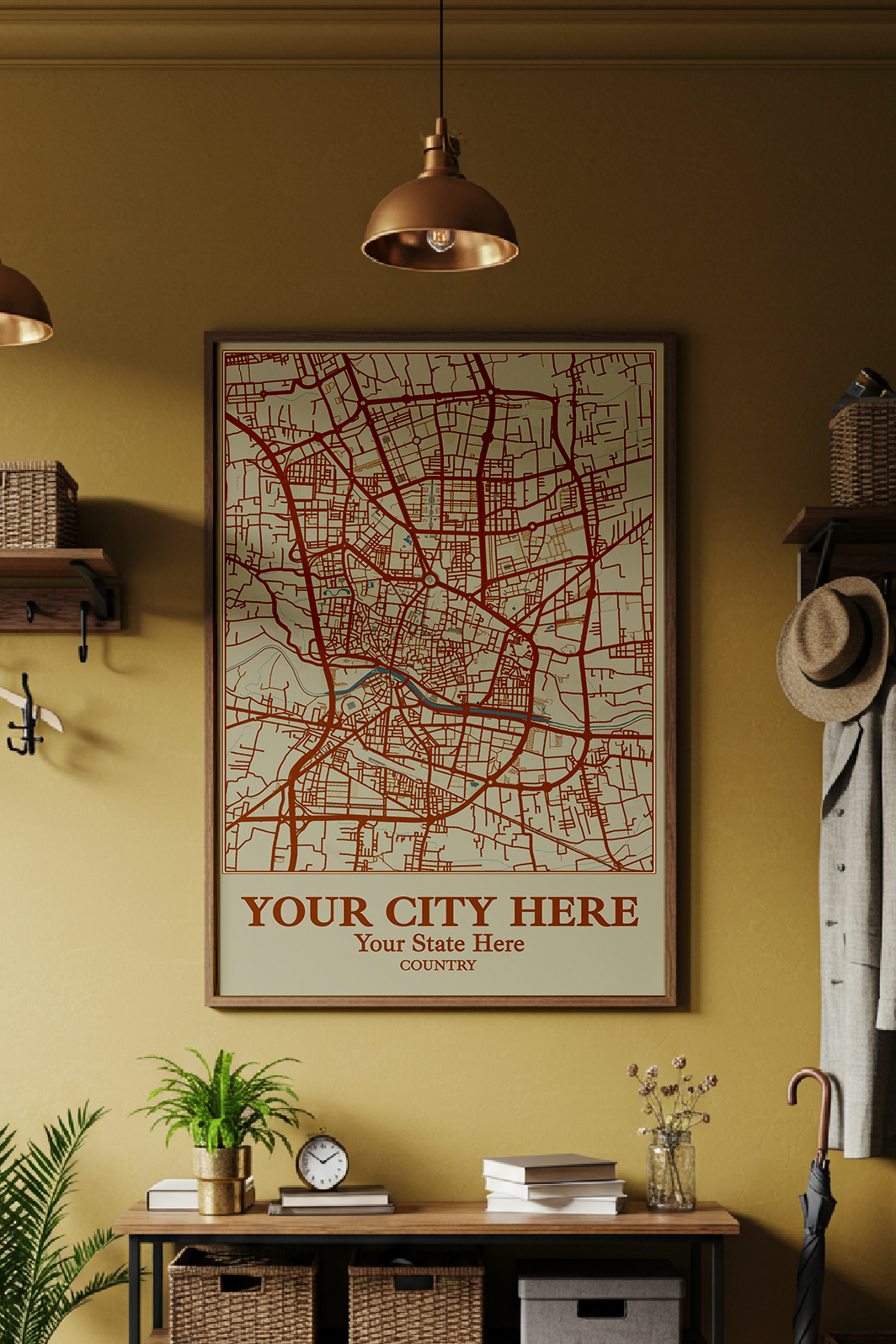 24+	Home Decor Ideas Yellow Options: Custom Wall Art Maps - Rochag