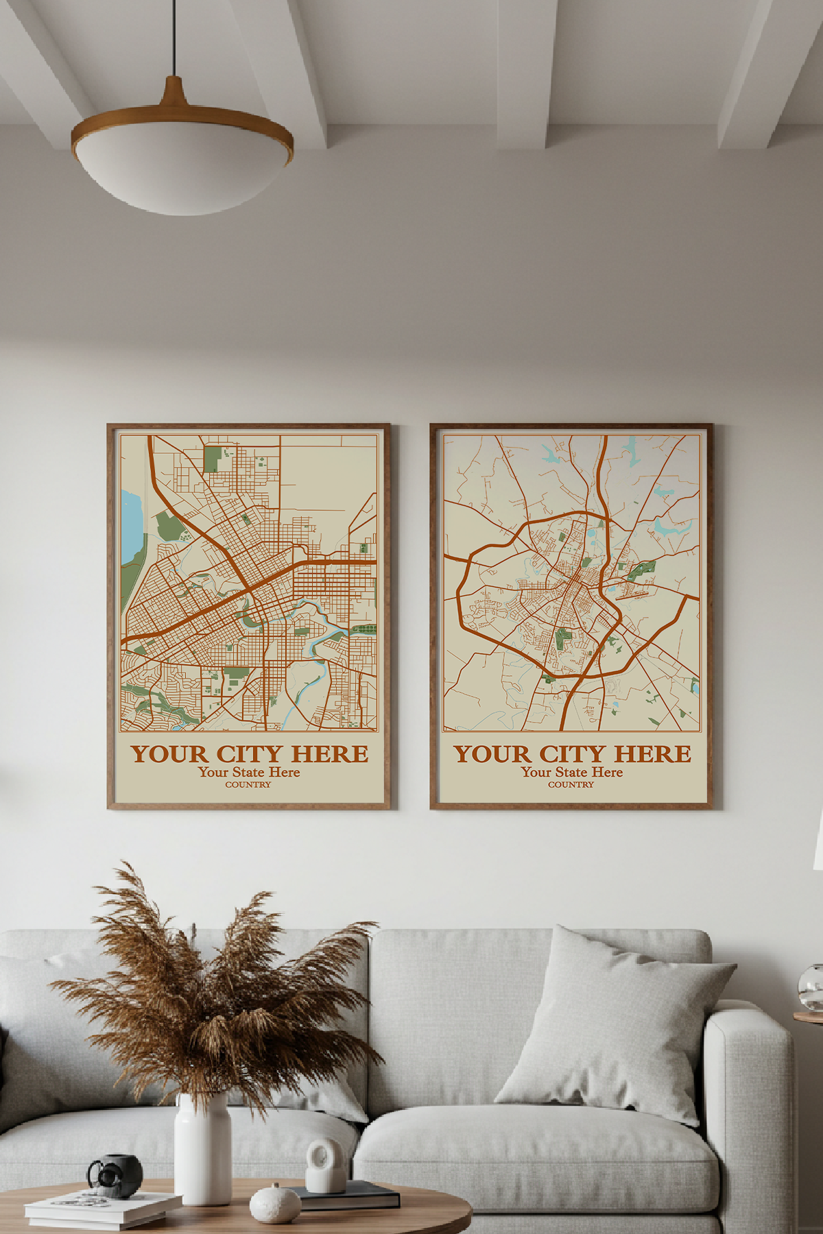 24+	Interior Design Your Home Living Room Combinations: Personalizable Framed Maps