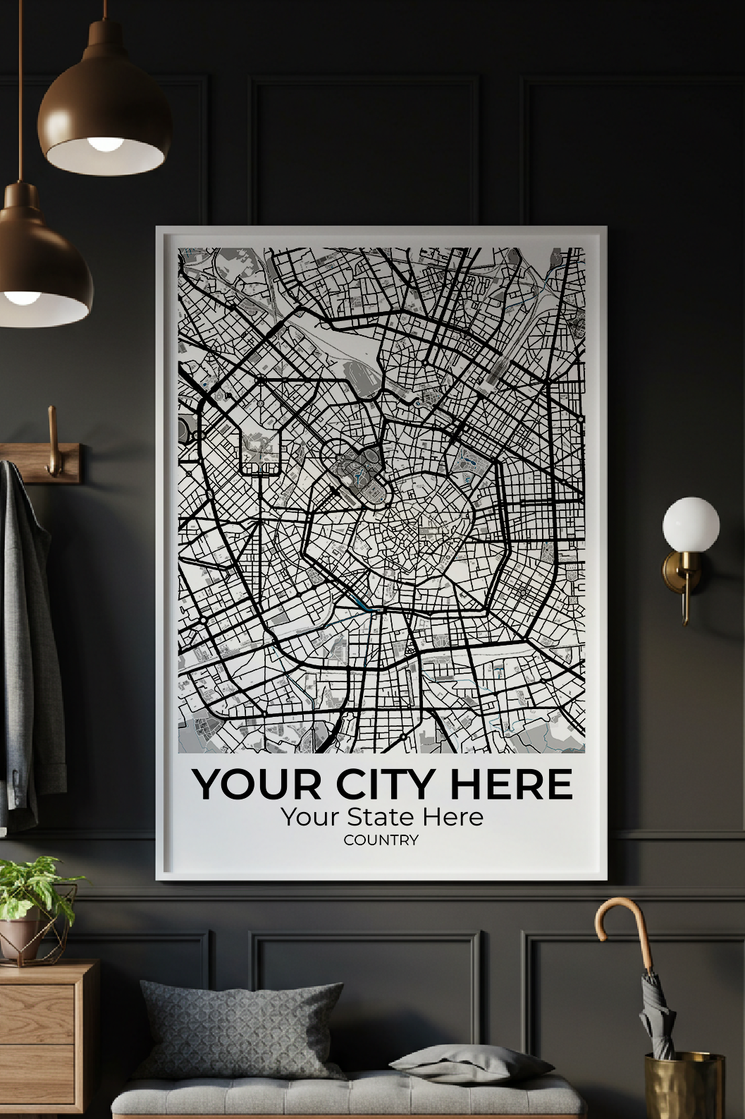 24+	Minimalist Home Decor Ideas Combinations: Personalizable Framed Maps - Rochag