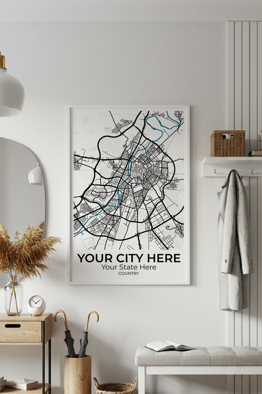 24+	Residential Studio Decor Combinations: Personalizable Framed Maps - Rochag