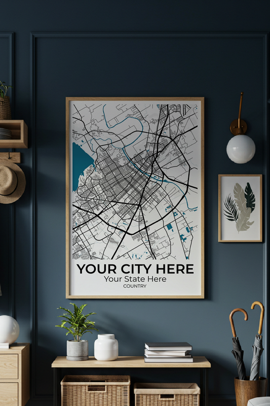 24+	Simple Decoration At House Combinations: Personalizable Framed Maps - Rochag